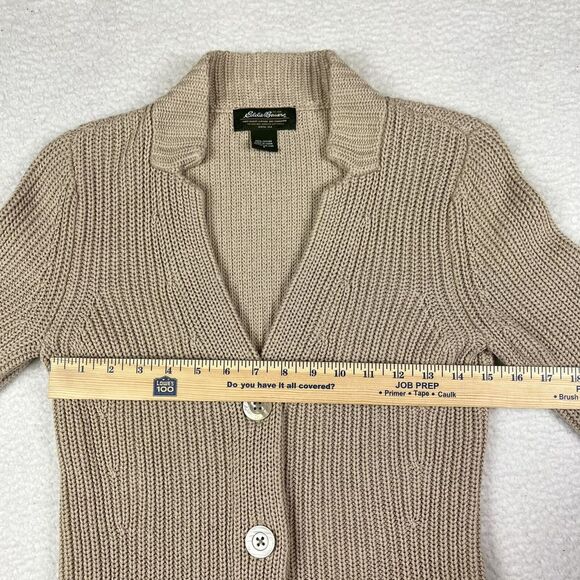 Vtg Eddie Bauer Cardigan Sweater Womens Small Chunky Knit Button Front Y2K - Picture 11 of 15